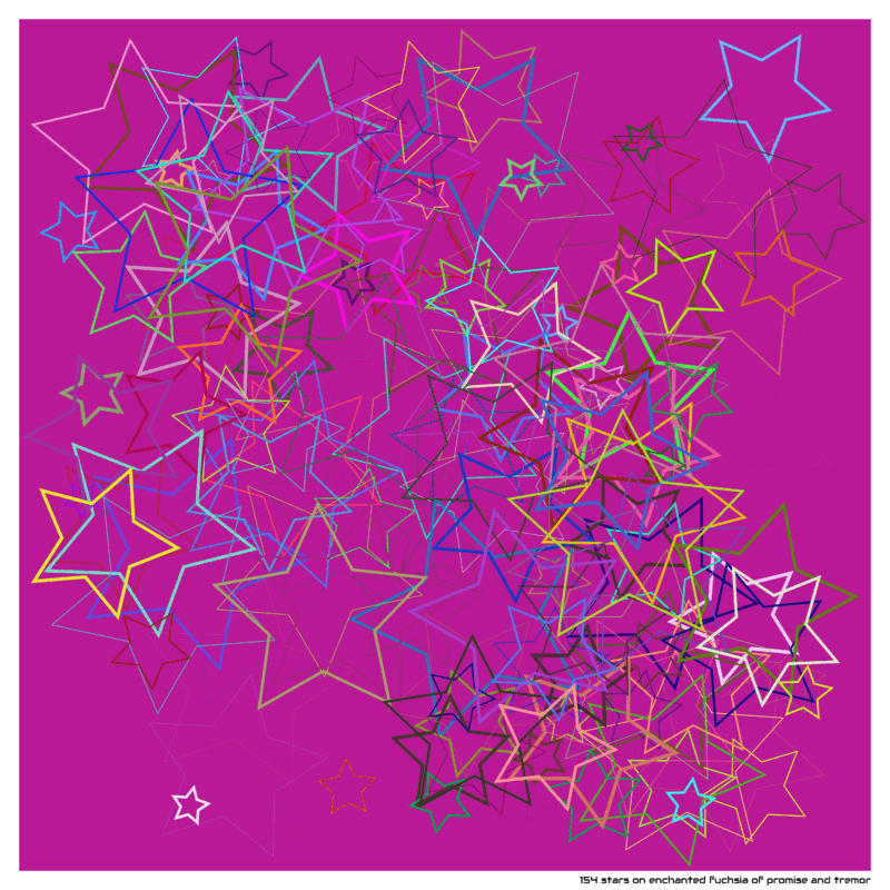 154 stars on enchanted fuchsia of promise and tremor
