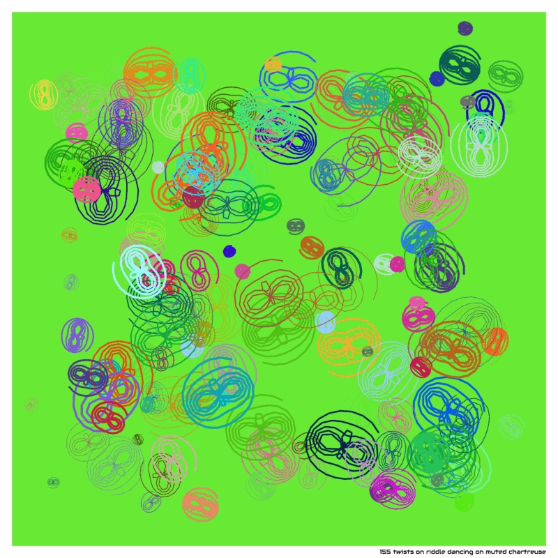155 twists on riddle dancing on muted chartreuse