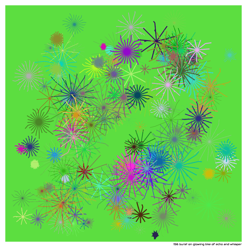 156 burst on glowing lime of echo and whisper
