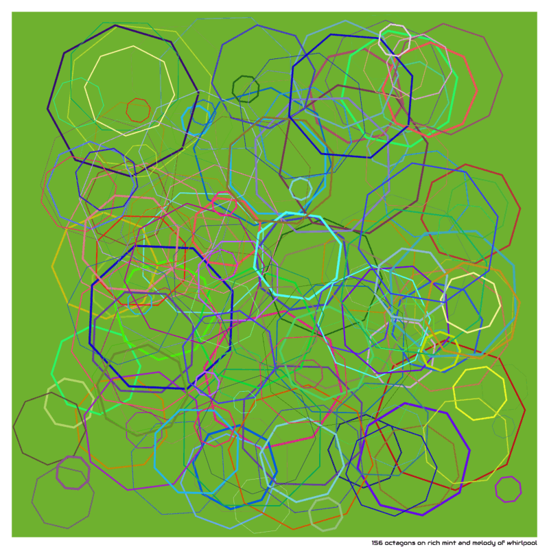 156 octagons on rich mint and melody of whirlpool
