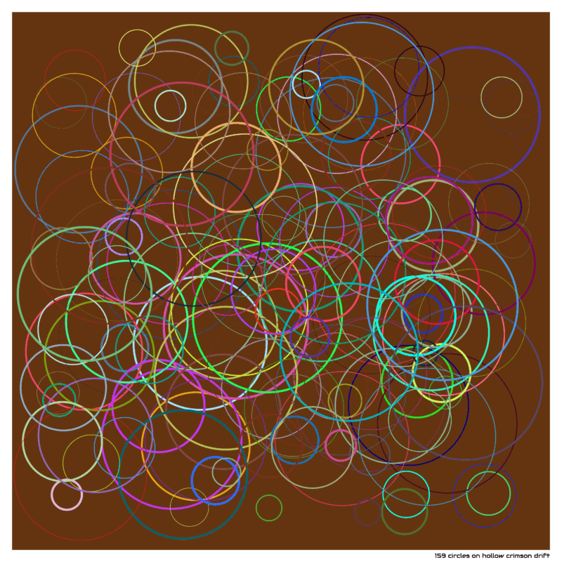 159 circles on hollow crimson drift