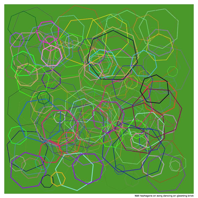 160 heptagons on song dancing on gleaming brick