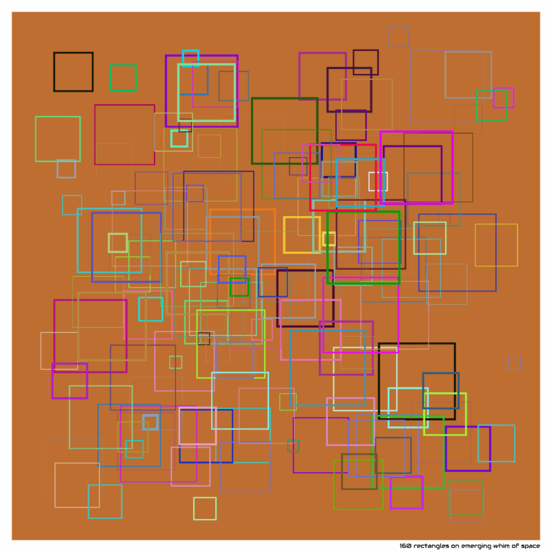 160 rectangles on emerging whim of space