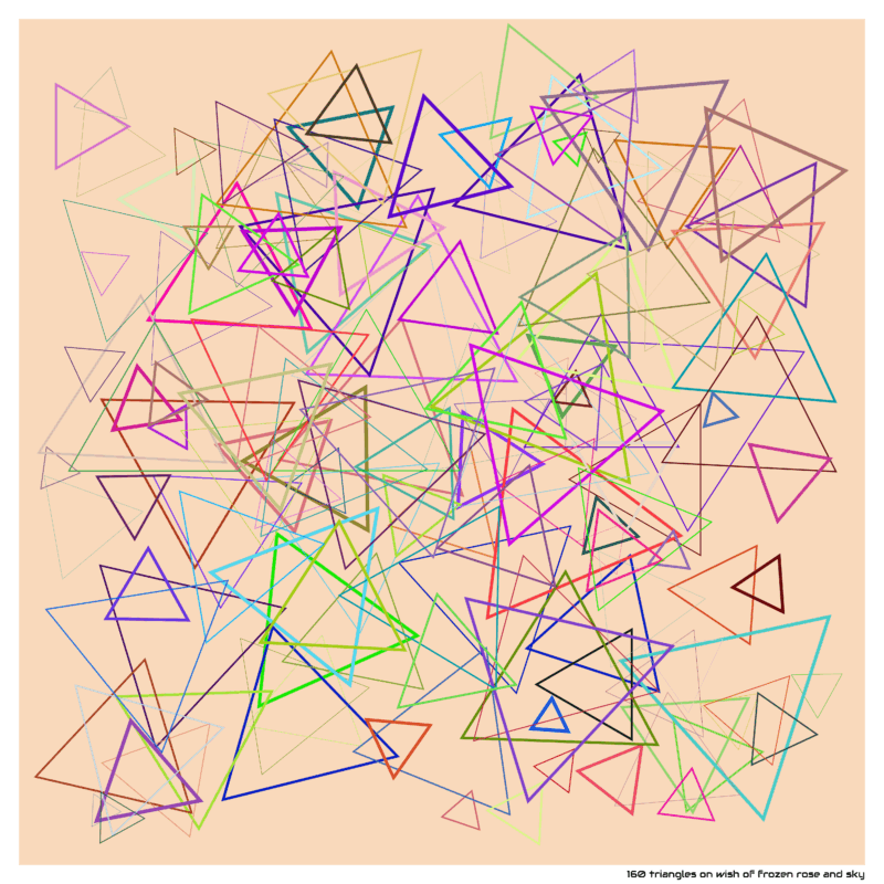 160 triangles on wish of frozen rose and sky