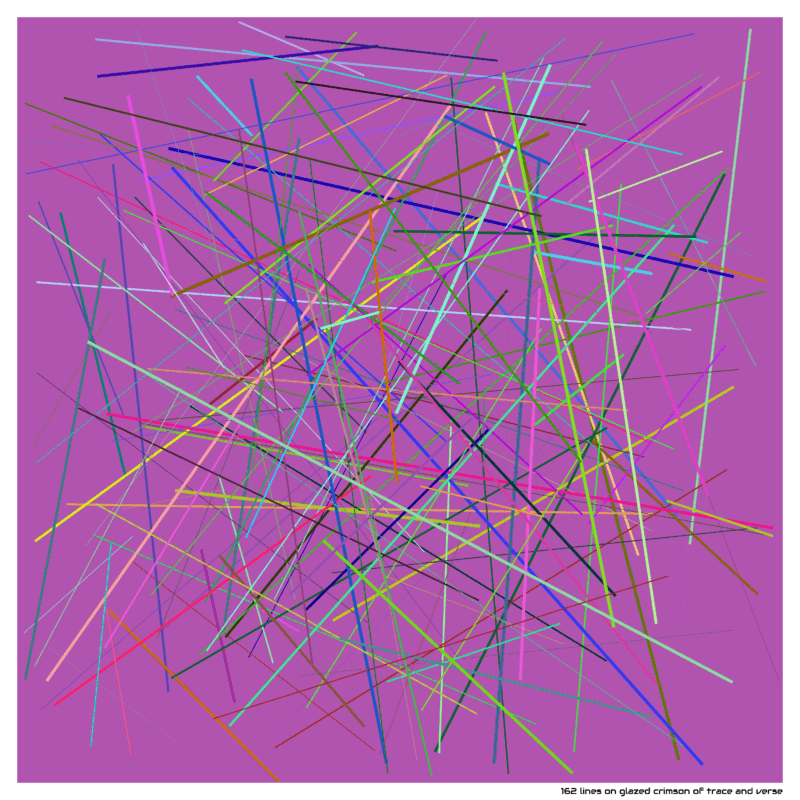 162 lines on glazed crimson of trace and verse