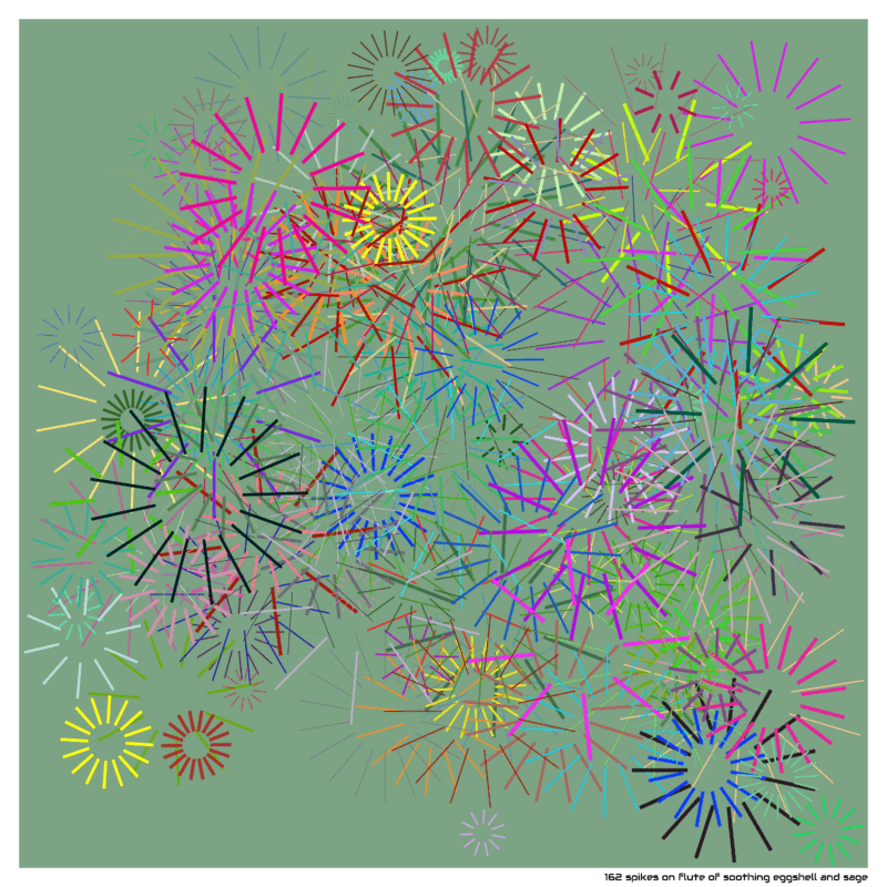 162 spikes on flute of soothing eggshell and sage