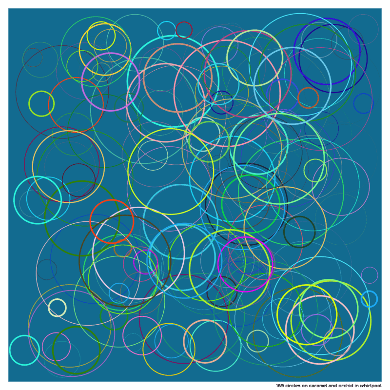 163 circles on caramel and orchid in whirlpool