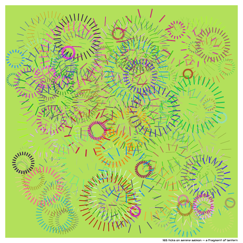 165 ticks on serene salmon — a fragment of lantern