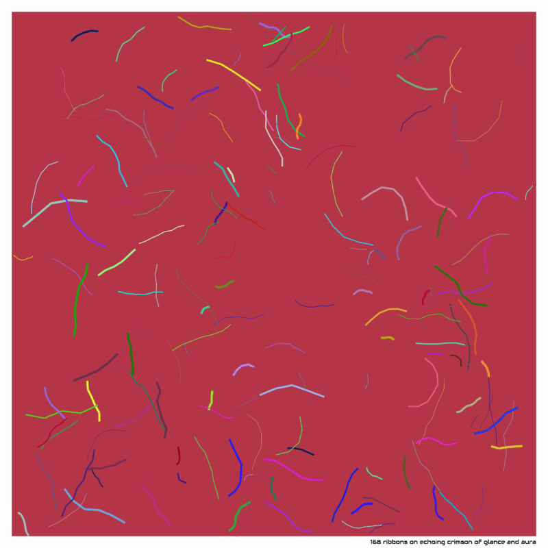 168 ribbons on echoing crimson of glance and aura