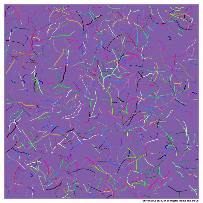 168 tendrils on dust of mystic indigo and cloud