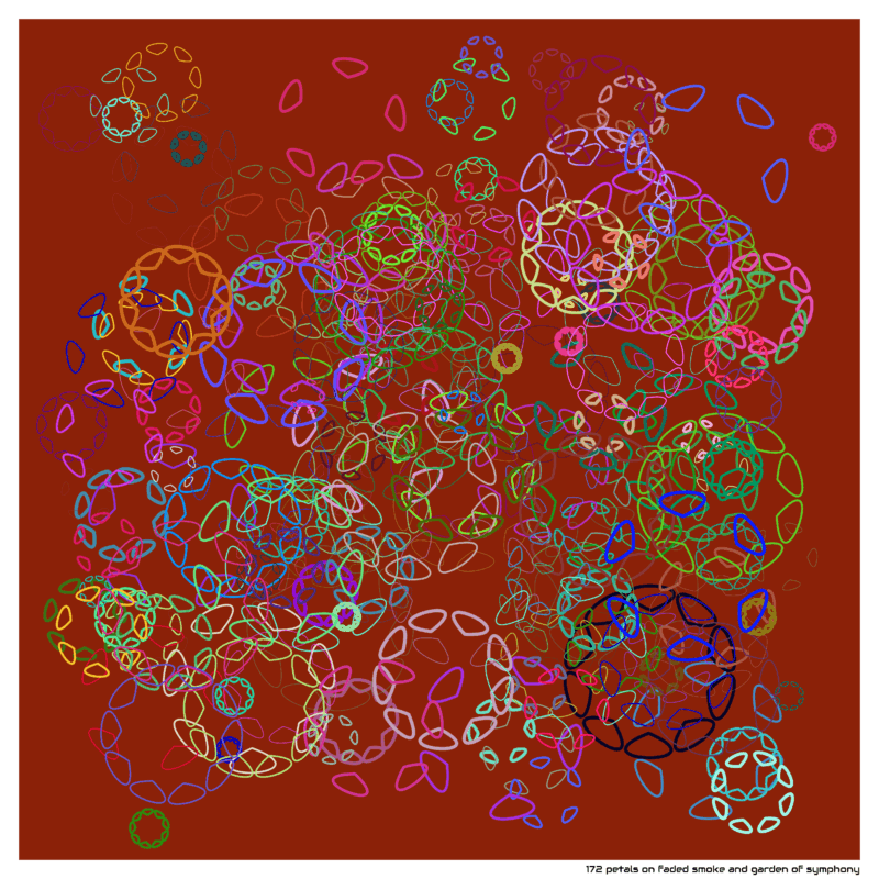 172 petals on faded smoke and garden of symphony