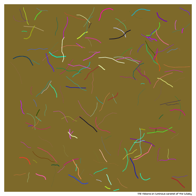 172 ribbons on luminous caramel of the lullaby