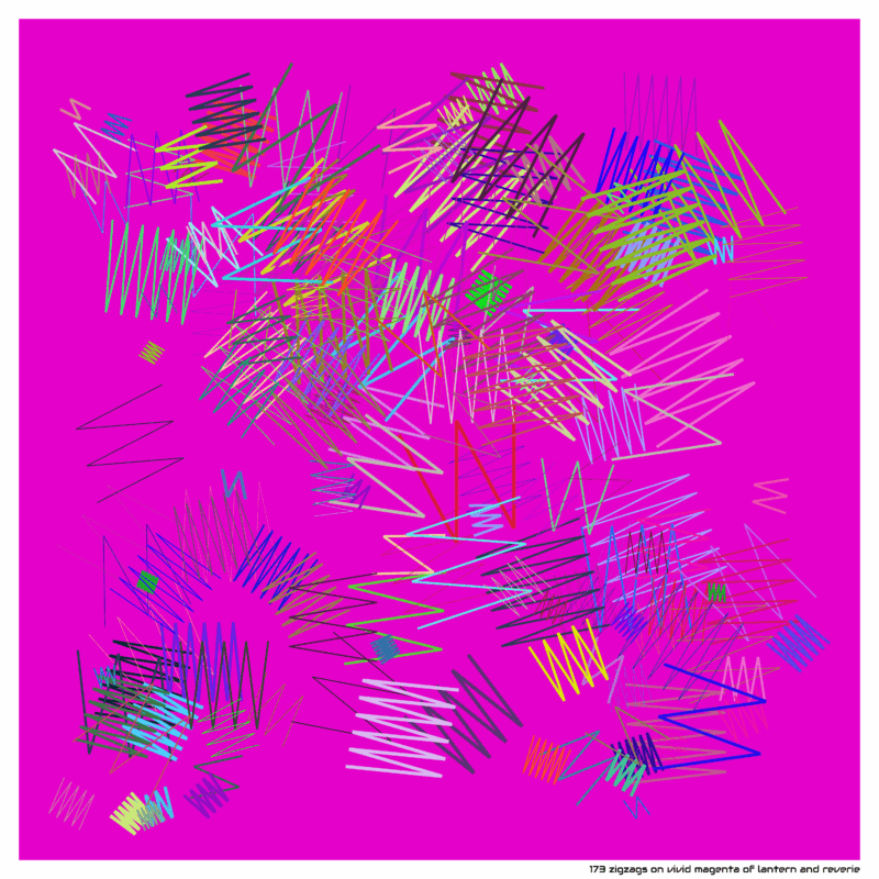 173 zigzags on vivid magenta of lantern and reverie