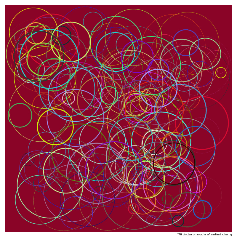 176 circles on mocha of radiant cherry