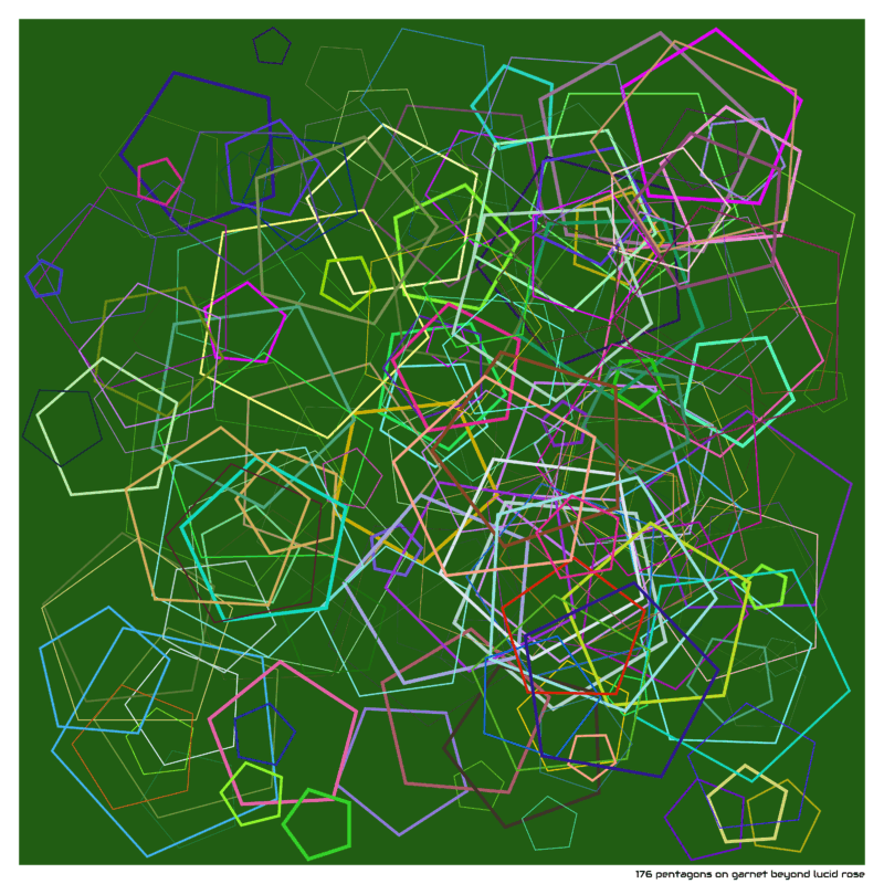 176 pentagons on garnet beyond lucid rose