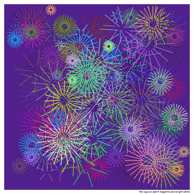 176 rays on silent magenta and bright white