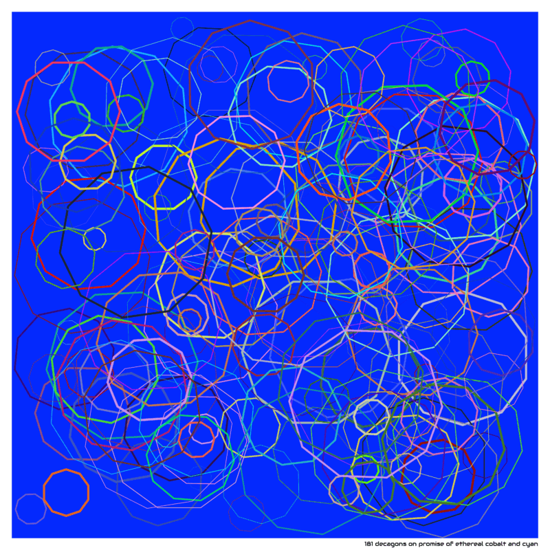 181 decagons on promise of ethereal cobalt and cyan