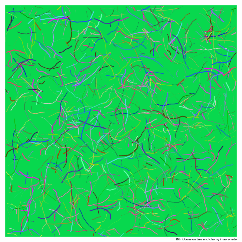 181 ribbons on lime and cherry in serenade