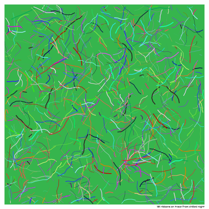 181 ribbons on trace from chilled night