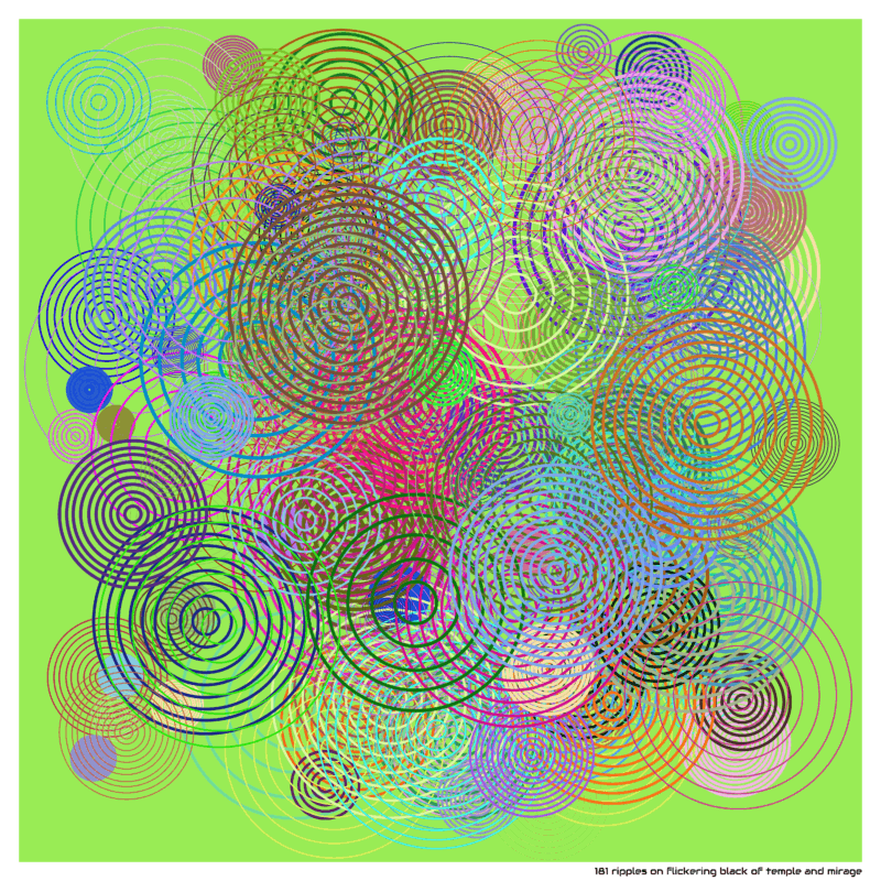 181 ripples on flickering black of temple and mirage