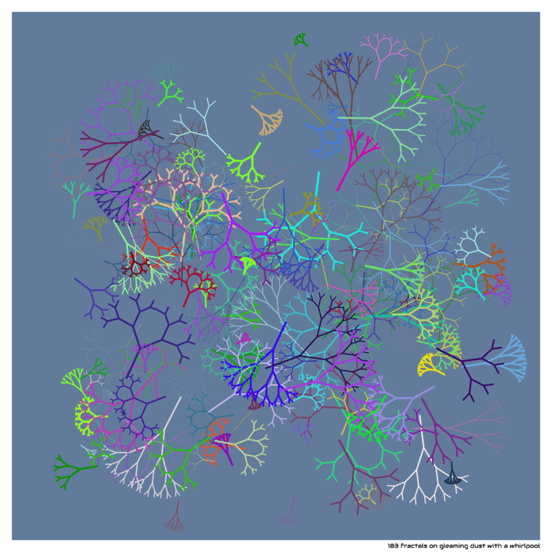 183 fractals on gleaming dust with a whirlpool