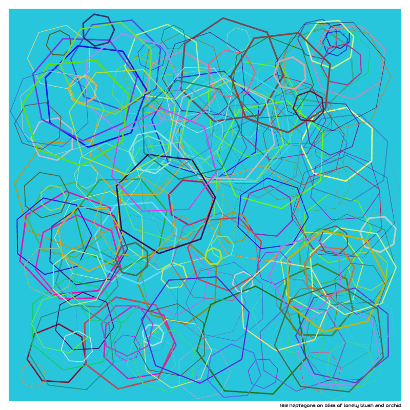 183 heptagons on bliss of lonely blush and orchid