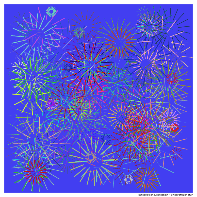 183 spikes on lucid cobalt — a tapestry of star