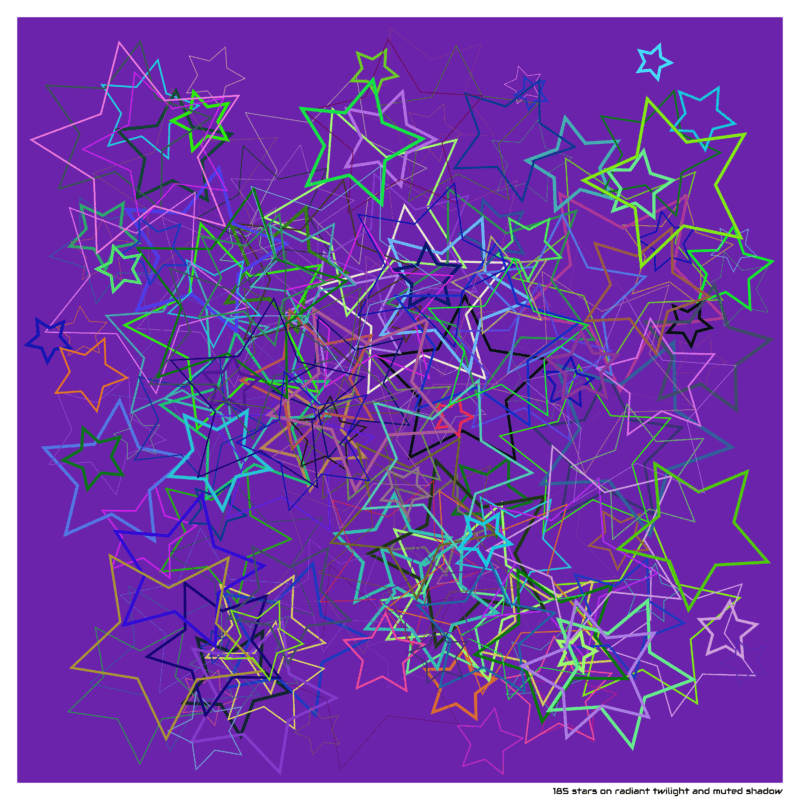 185 stars on radiant twilight and muted shadow