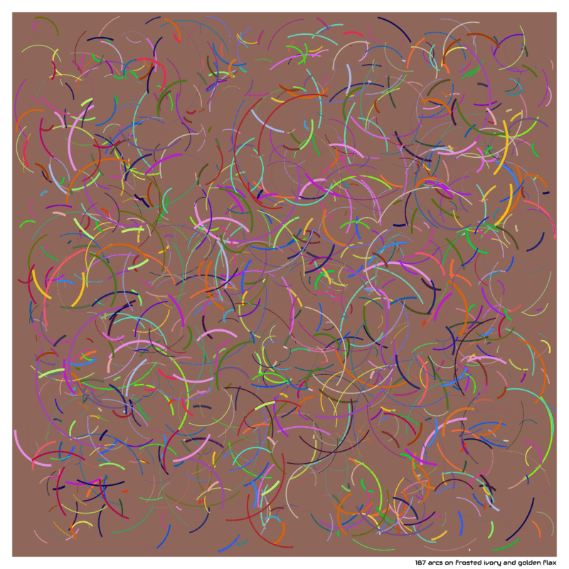 187 arcs on frosted ivory and golden flax