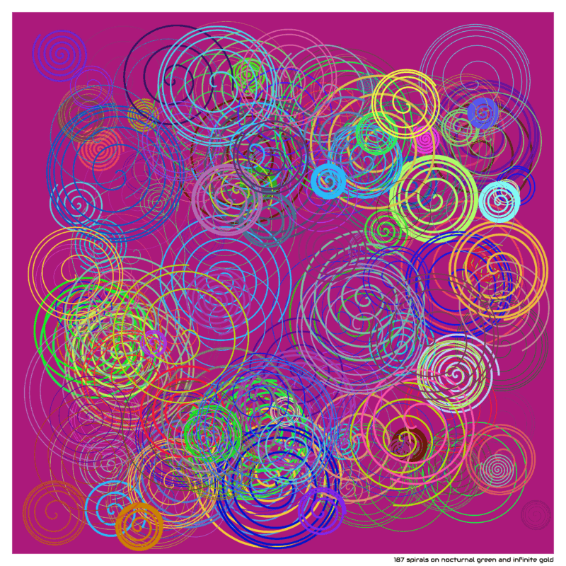 187 spirals on nocturnal green and infinite gold
