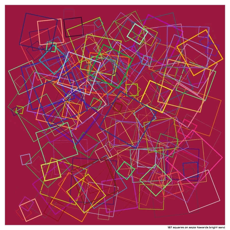 187 squares on sepia towards bright sand