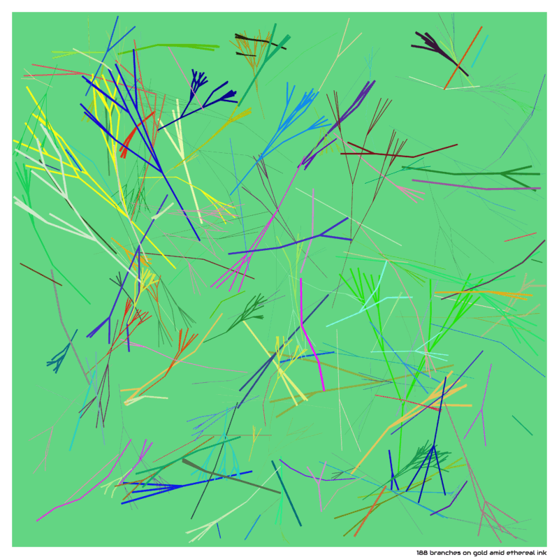 188 branches on gold amid Ethereal ink