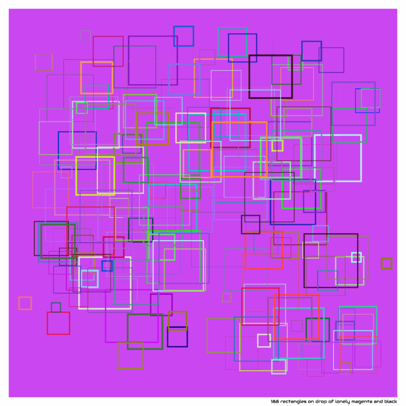 188 rectangles on drop of lonely magenta and black
