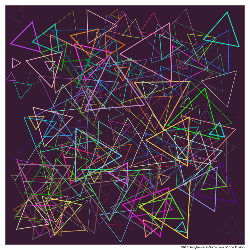 188 triangles on infinite blue of the fusion