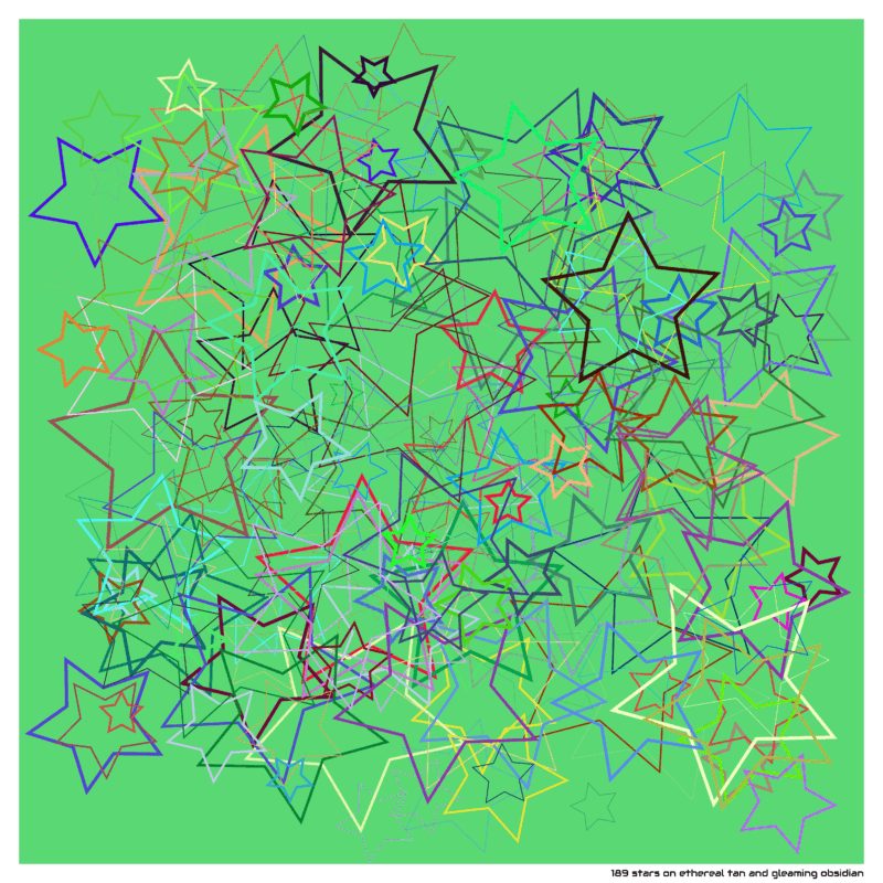189 stars on ethereal tan and gleaming obsidian