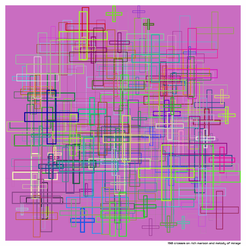 190 crosses on rich maroon and melody of mirage