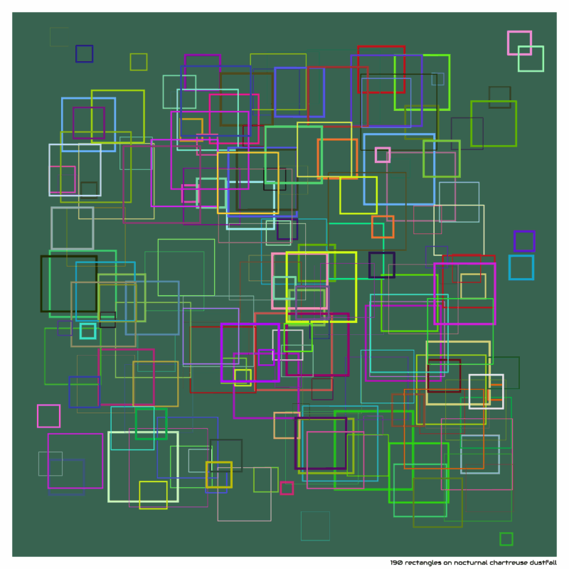 190 rectangles on nocturnal chartreuse dustfall