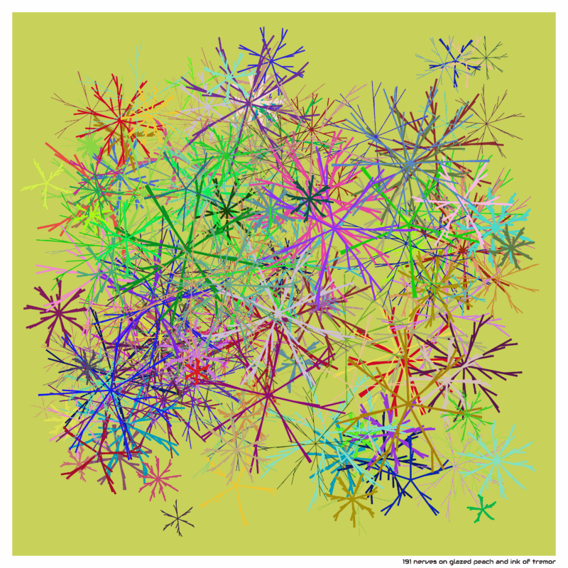 191 nerves on glazed peach and ink of tremor