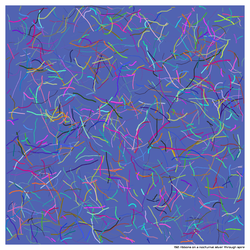 192 ribbons on a nocturnal silver through spire