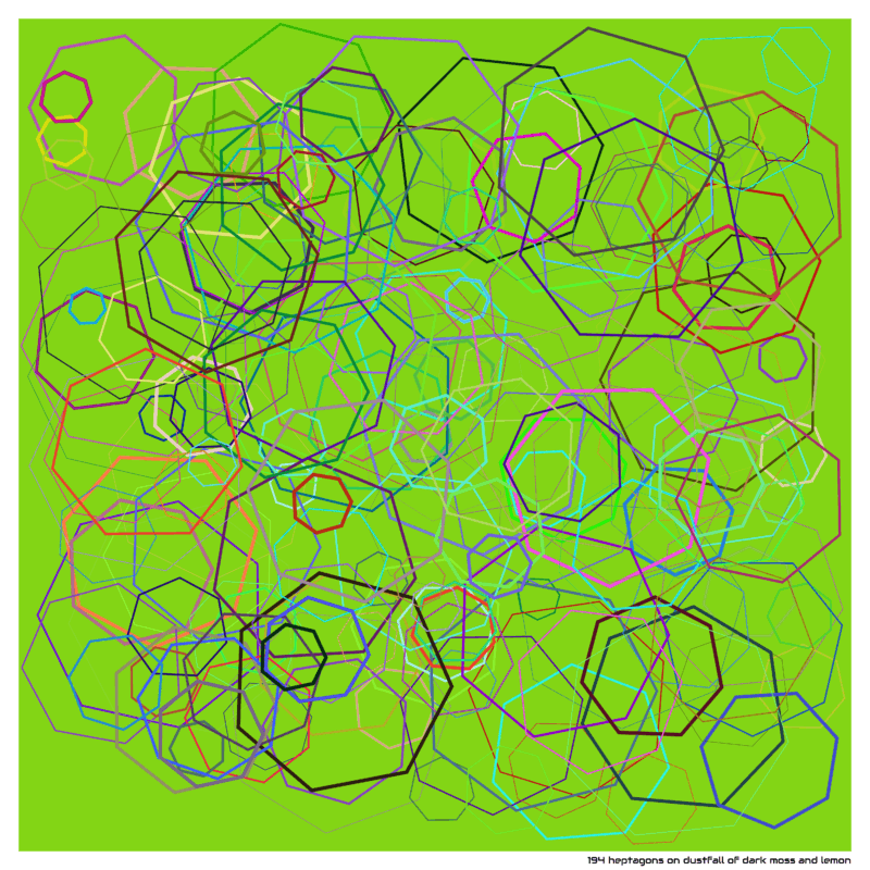 194 heptagons on dustfall of dark moss and lemon