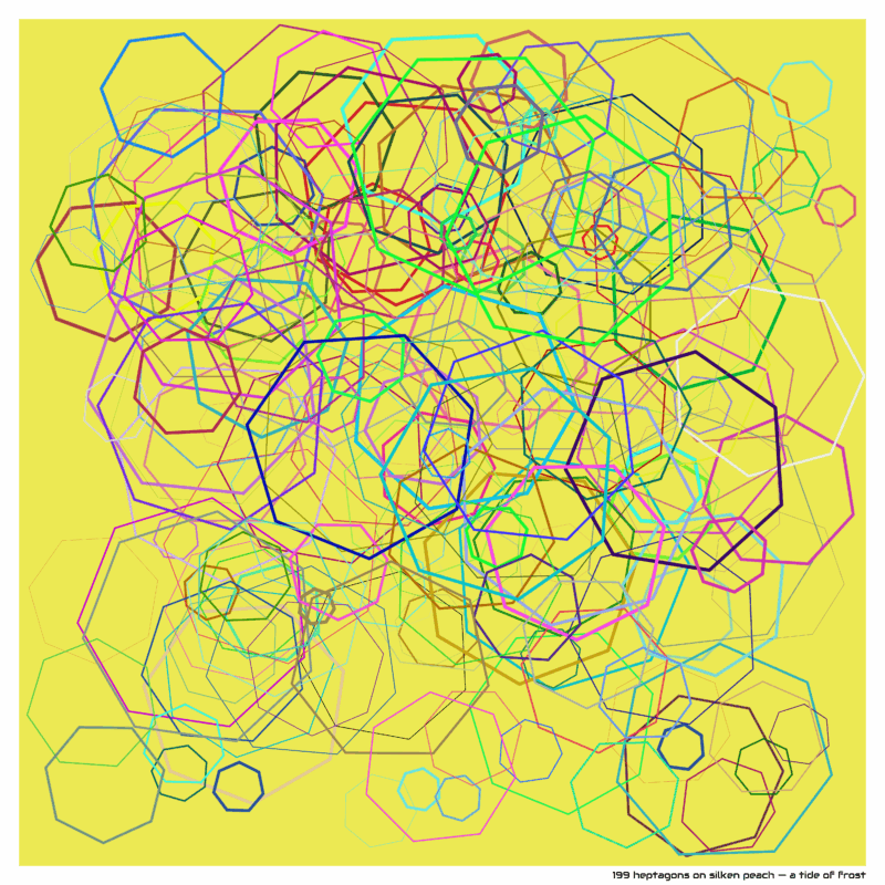 199 heptagons on silken peach — a tide of frost
