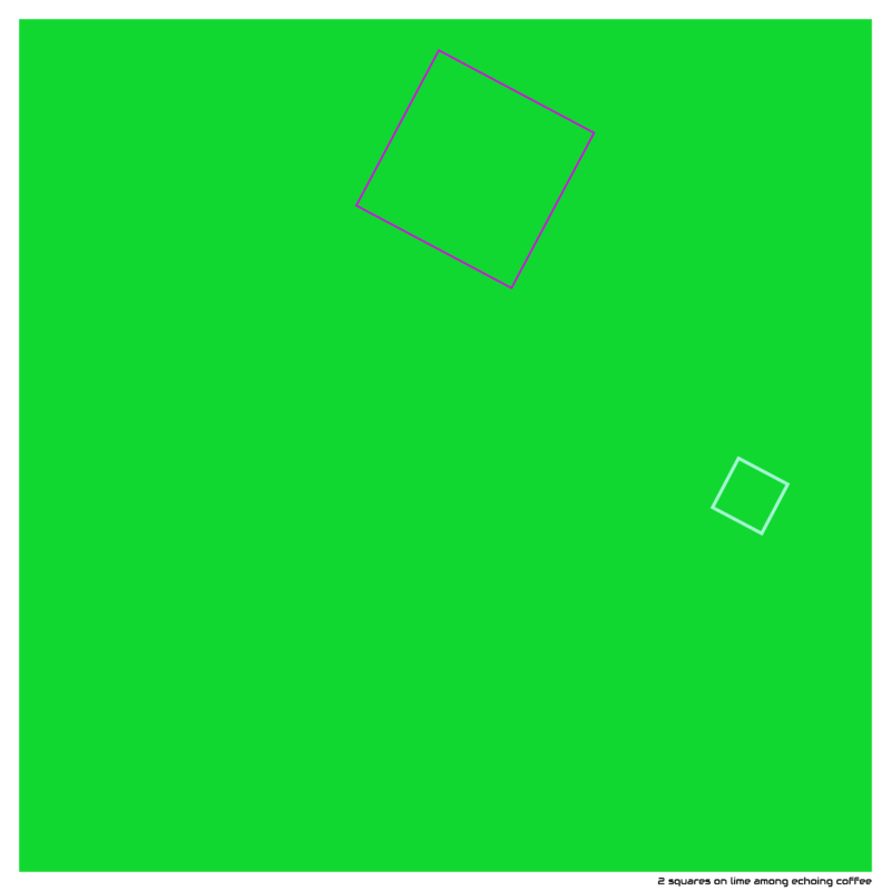 2 squares on lime among echoing coffee