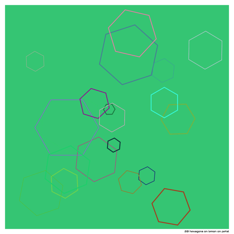 20 hexagons on lemon on Petal