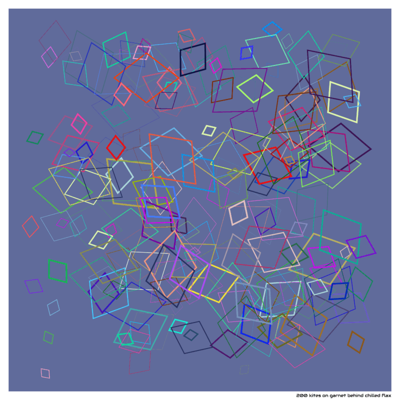 200 kites on garnet behind chilled flax