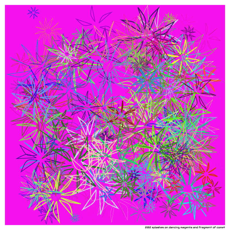 202 splashes on dancing magenta and fragment of comet