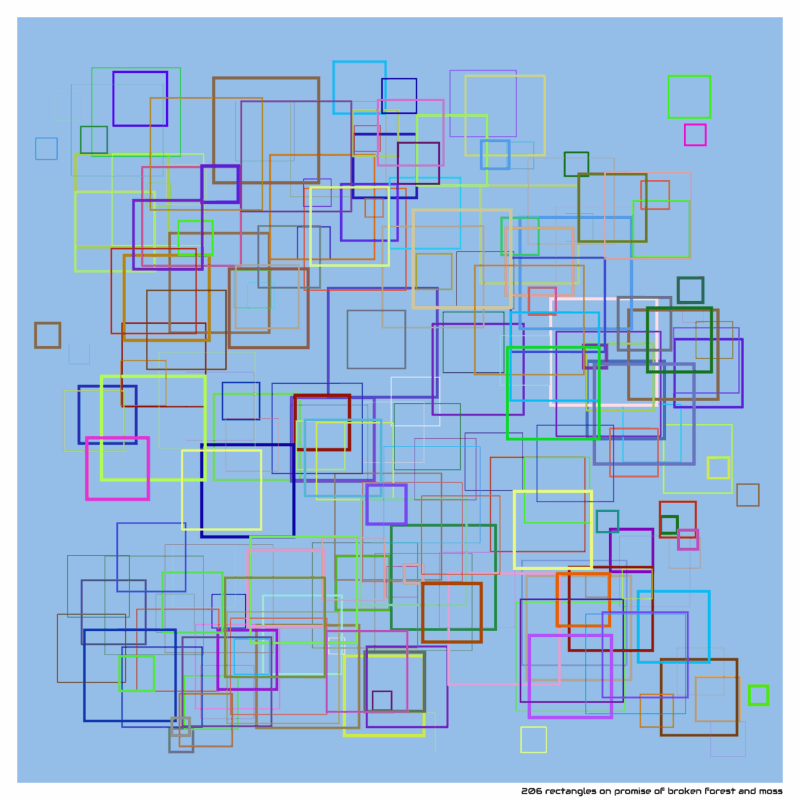 206 rectangles on promise of broken forest and moss