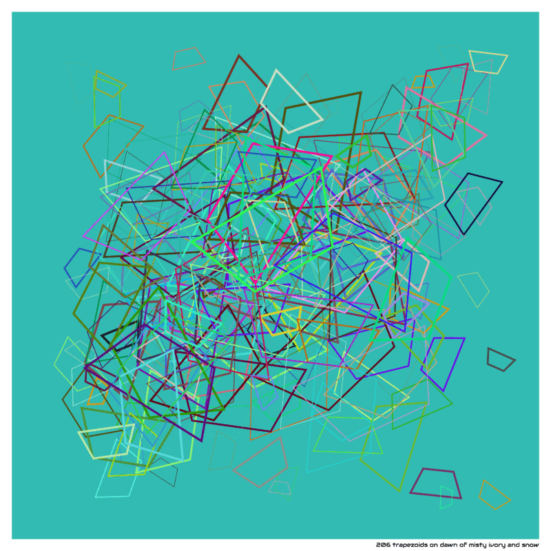 206 trapezoids on dawn of misty ivory and snow