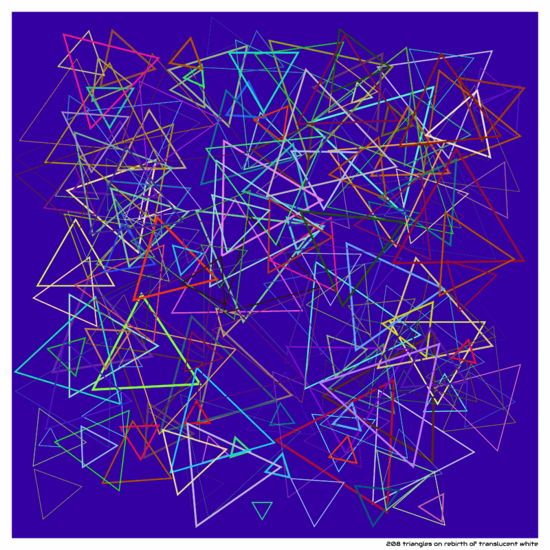 208 triangles on rebirth of translucent white