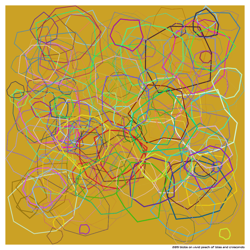 209 blobs on vivid peach of bliss and crescendo