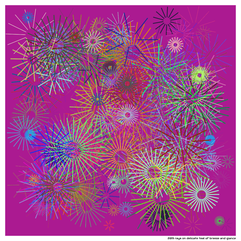 209 rays on delicate teal of breeze and glance